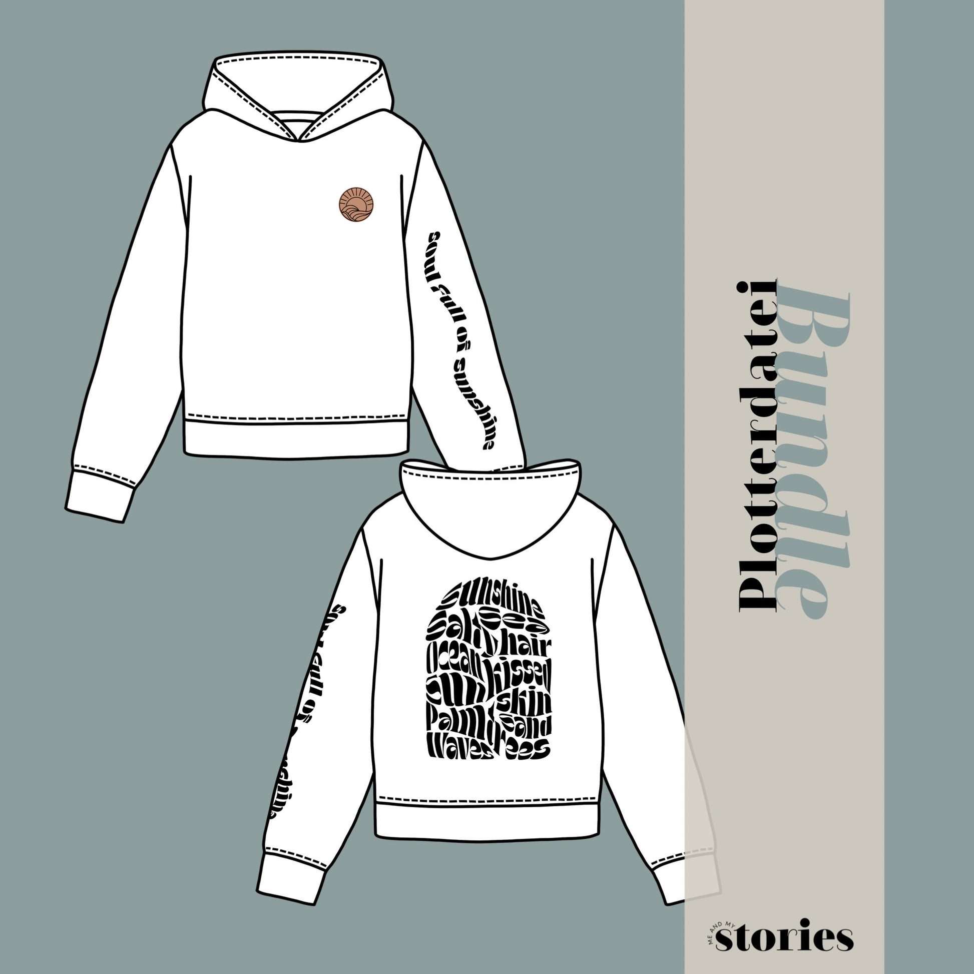 Sommer Statement Plotterdatei – 3 Designs für Ärmel, Vorder- & Rückenprint im modernen Look