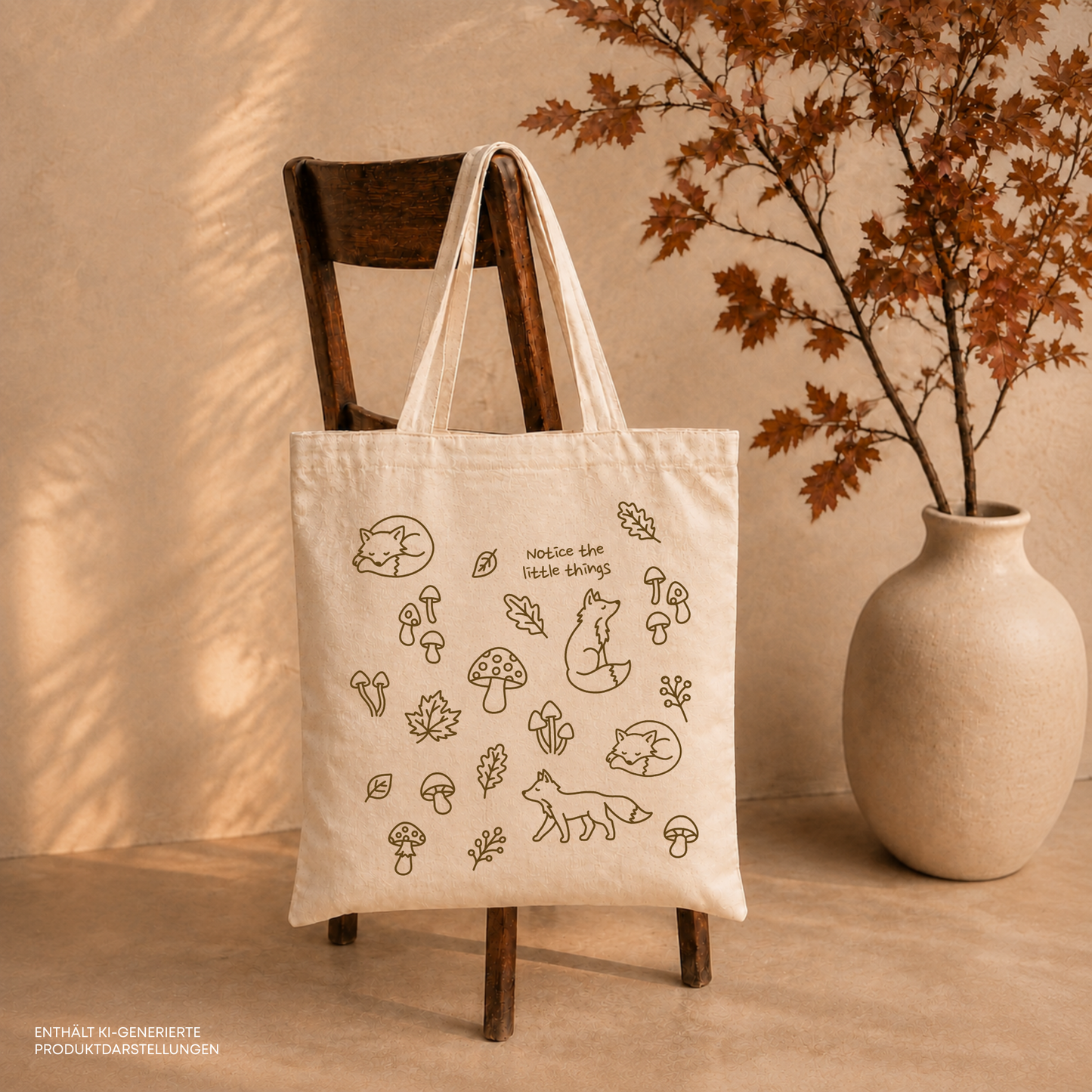 Plotterdatei „Cozy Herbst Motive“ mit Pilzen, Füchsen, Herbstblättern, Beerenzweigen und Sprüchen rund um Natur und Slow Living, SVG DXF PNG