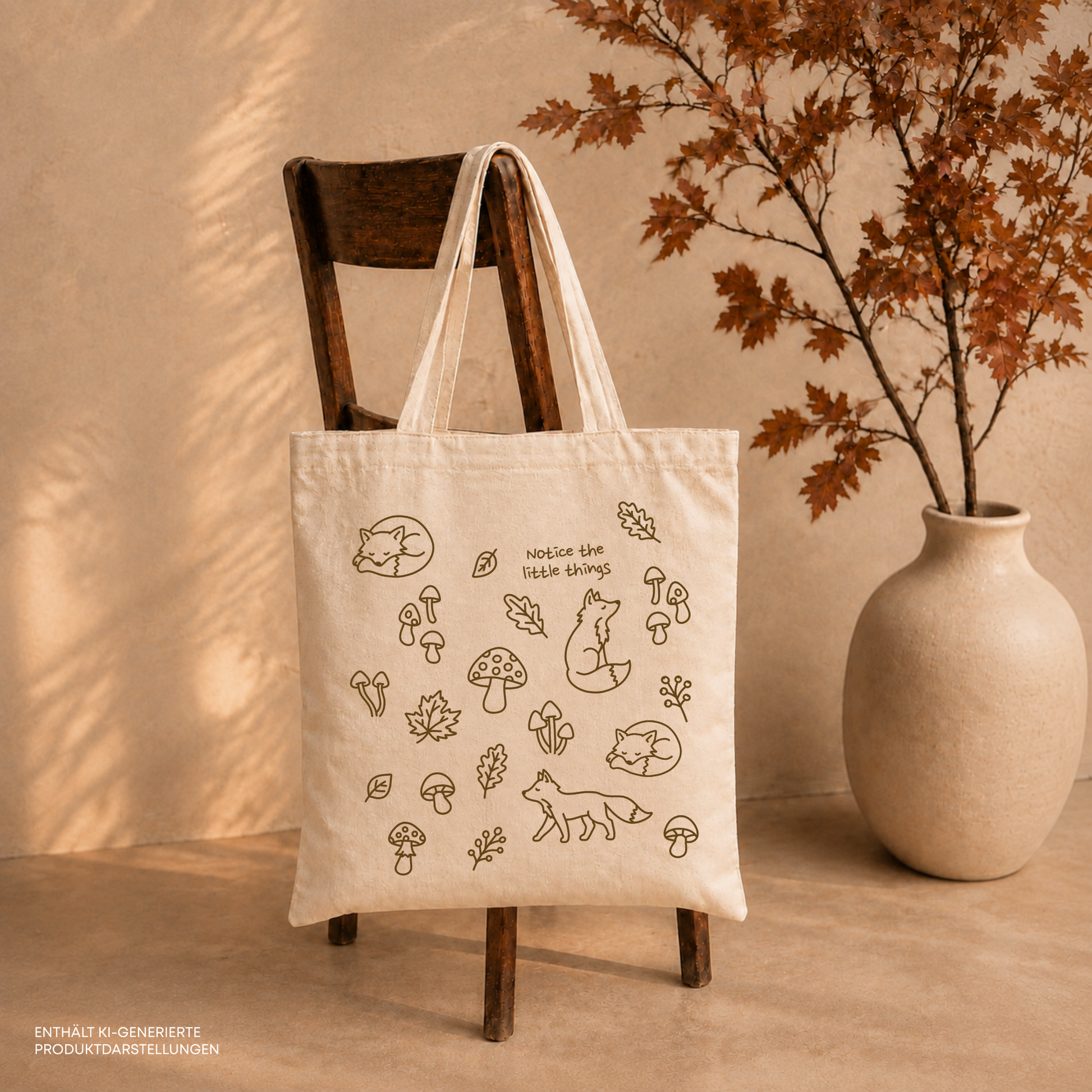 Plotterdatei „Cozy Herbst Motive“ mit Pilzen, Füchsen, Herbstblättern, Beerenzweigen und Sprüchen rund um Natur und Slow Living, SVG DXF PNG