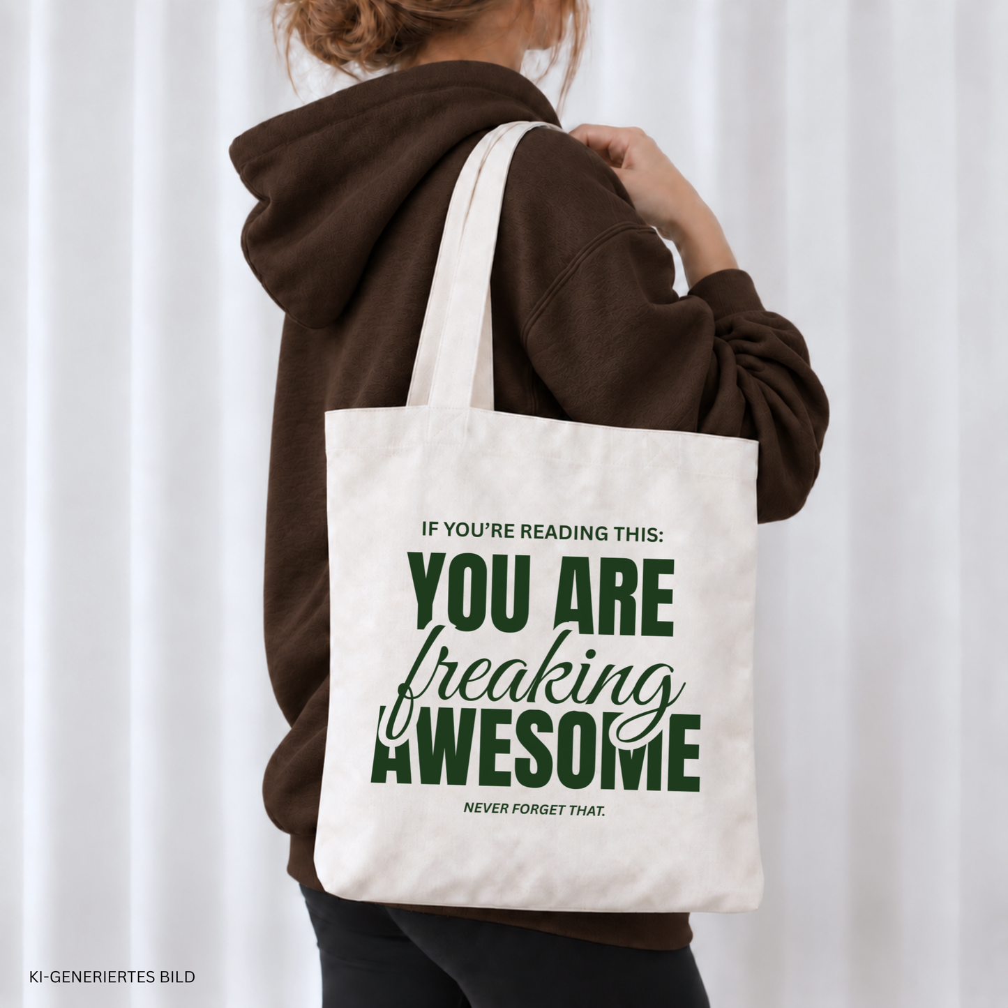 Freaking Awesome Plotterdatei SVG als pinker Backprint mit positivem Statement You Are Freaking Awesome auf weißem Shirt