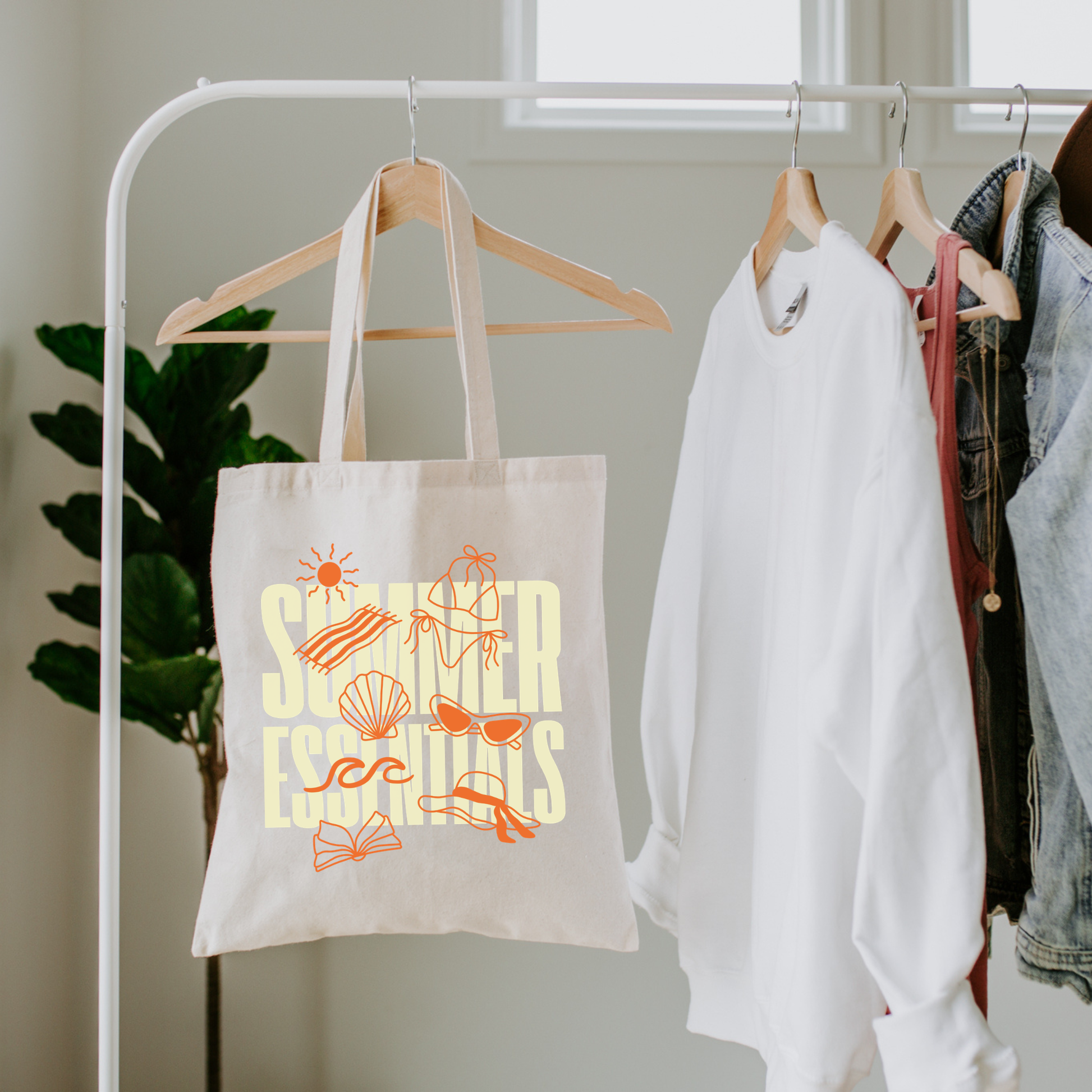 Plotterdatei „Summer Essentials“ mit Bikini, Sonnenbrille, Muschel, Sonnenhut, Sonne und sommerlichen Urlaubsmotiven als Backprint, SVG DXF PNG