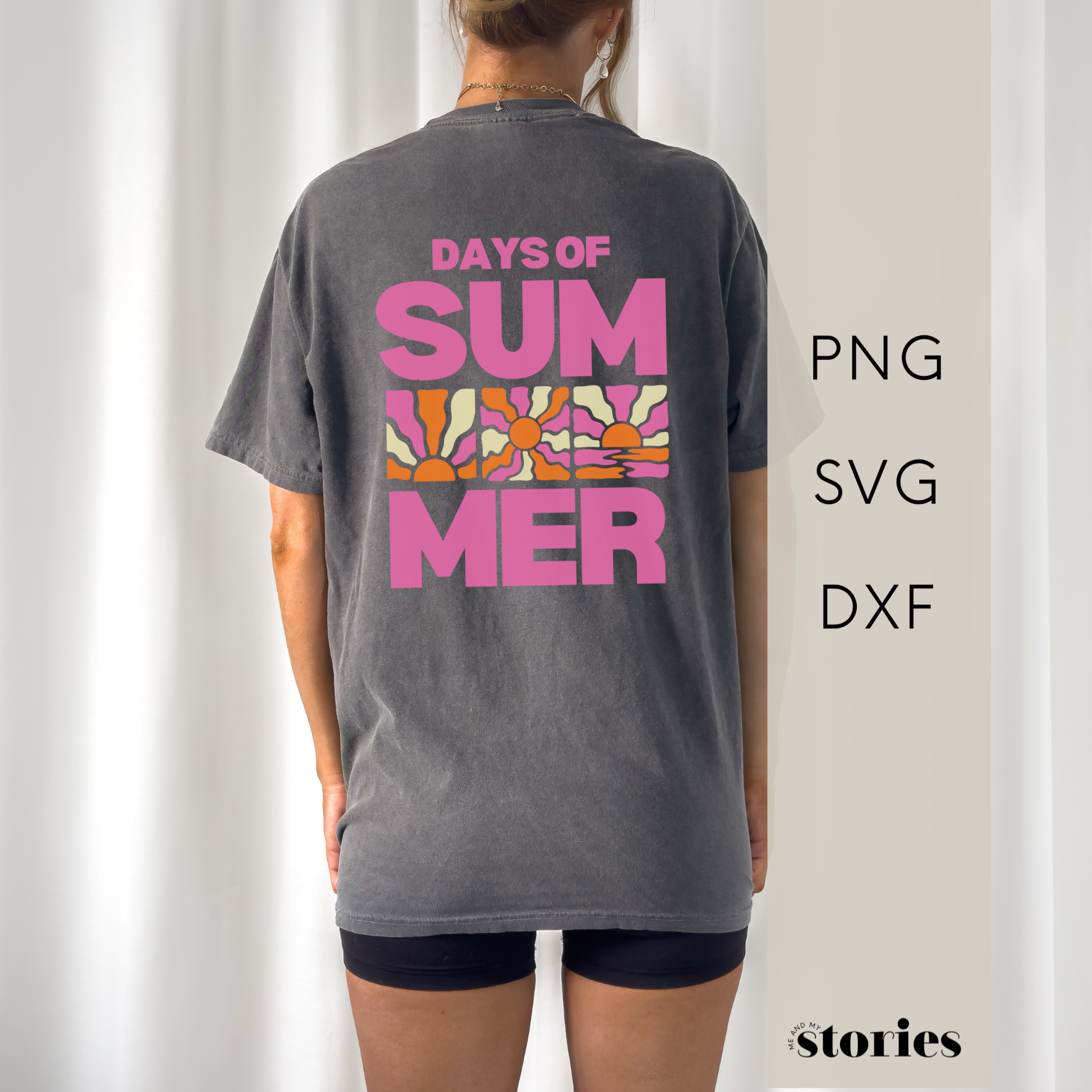 Plotterdatei „Days of Summer“ mit Schriftzug und Sonnenstrahlen im Retro Stil, Sommermotiv, einteiliges Design, SVG DXF PNG