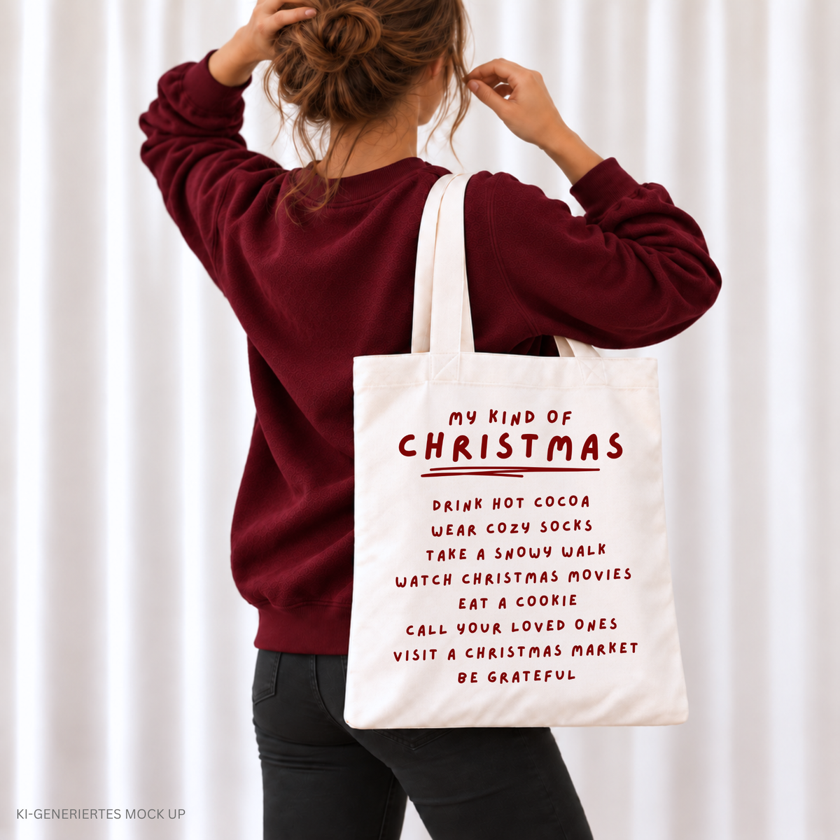 My Kind of Christmas Plotterdatei mit englischen Weihnachtssprüchen als Christmas Bucket List für DIY Weihnachtsdeko, Stoffbeutel und Weihnachtssweater.