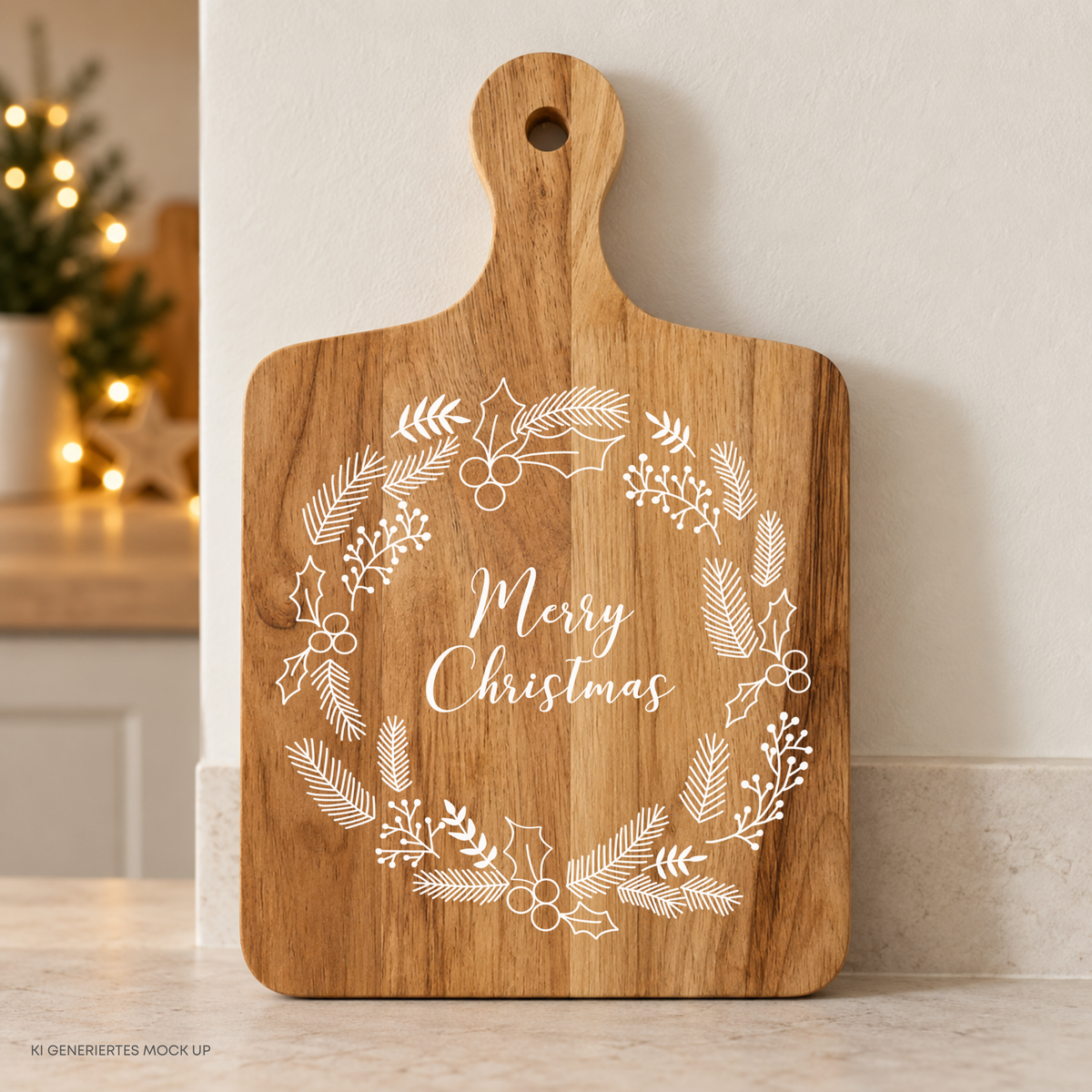 Weihnachtskranz Plotterdatei Merry Christmas für Weihnachtsdeko – SVG, DXF und PNG