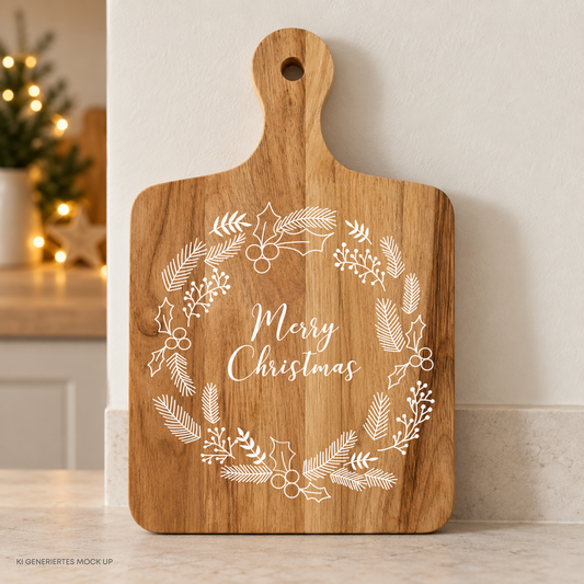 Weihnachtskranz Plotterdatei Merry Christmas für Weihnachtsdeko – SVG, DXF und PNG