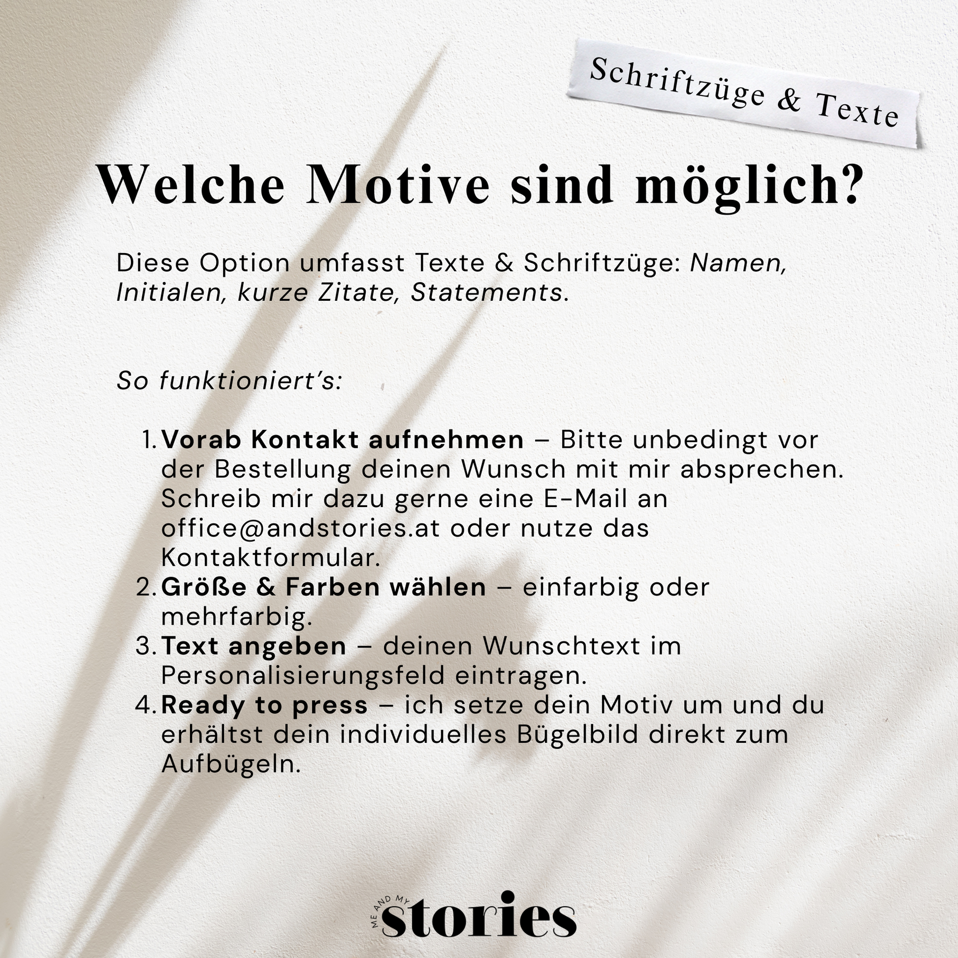 Personalisiertes Bügelbild mit Wunschtext – individuelle Schriftzüge, Namen oder Sprüche als fertiges Textil-Bügelmotiv in verschiedenen Größen und Farben.