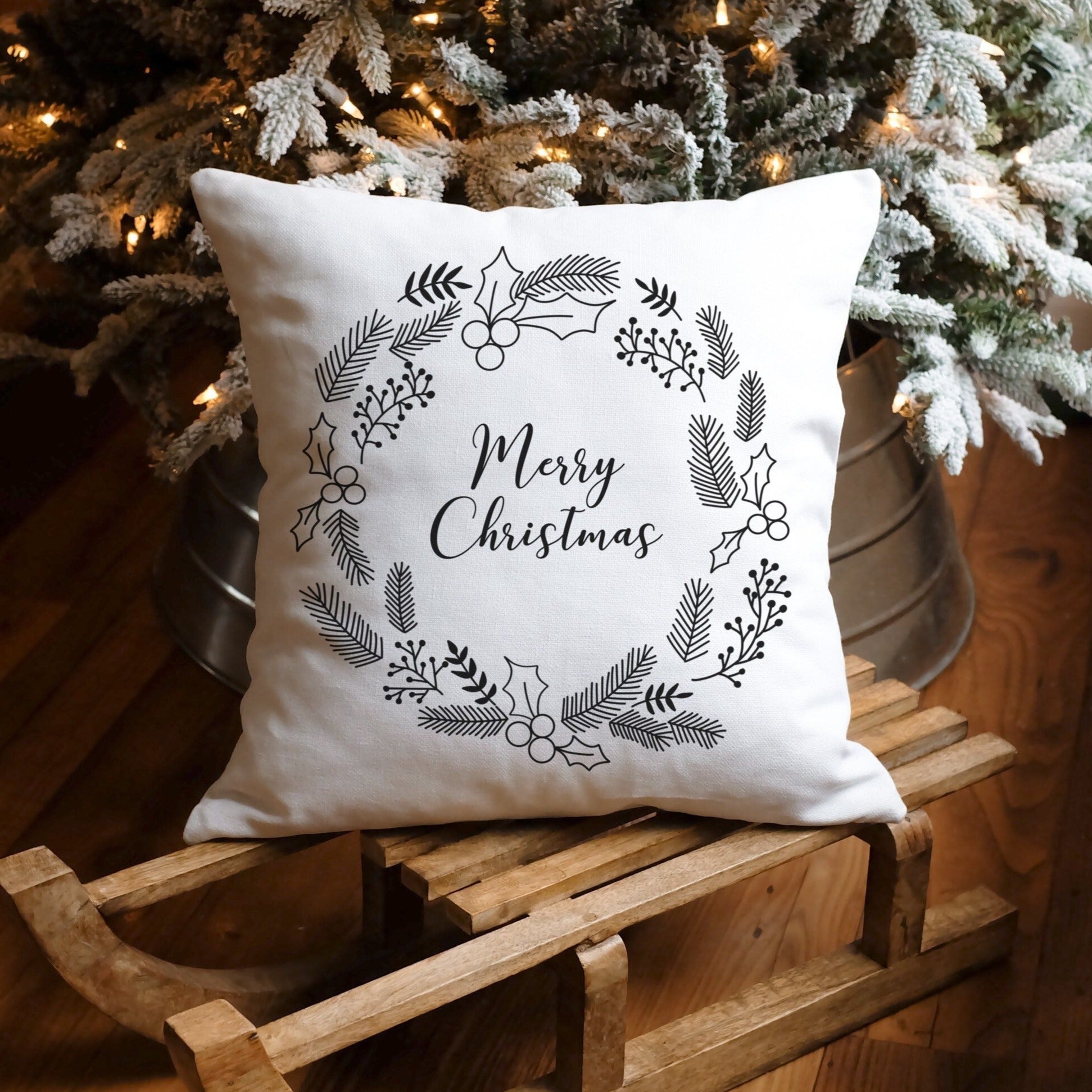 Weihnachtskranz Plotterdatei Merry Christmas für Weihnachtsdeko – SVG, DXF und PNG